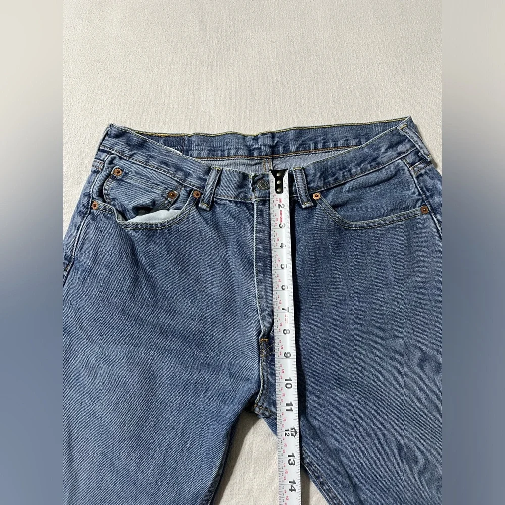 Levis 505 Mens 32x29 Blue Regular Straight Denim Jeans‎